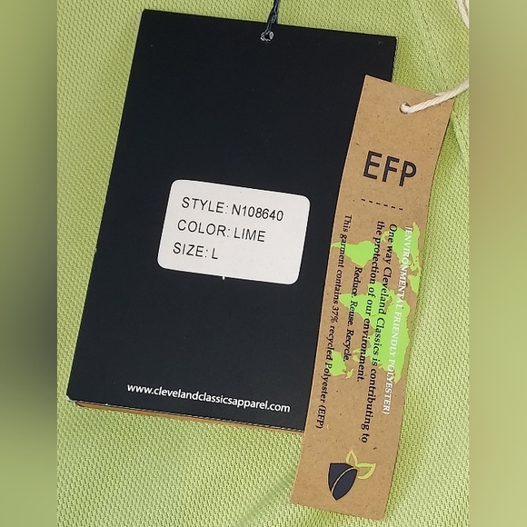 Cleveland Classics Lime Collared Partial Button Down Short Sleeve Shirt NWT - Picture 11 of 11